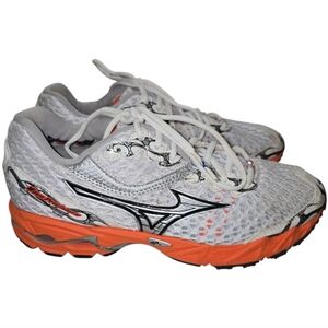 Mizuno Wave Precision 11 Sneakers White Orange Running Shoes Athletic Women 7.5